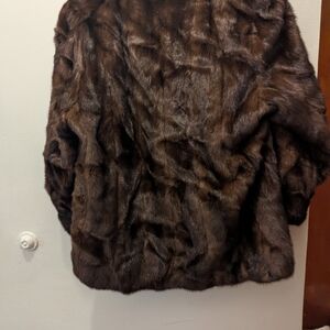 Luxurious Brown Faux Fur Pea Coat